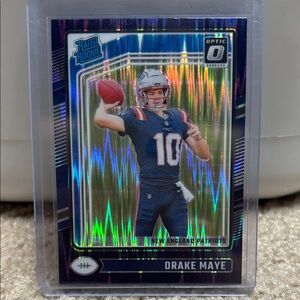 2024 Panini Donruss Optic Drake Maye Purple Shock Card